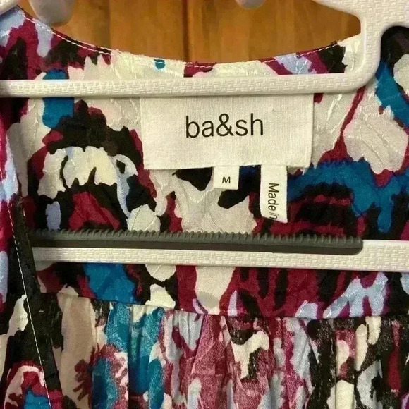 Ba&sh Giulia Wrap Minidress Multi Floral Design Size Medium New - Picture 5 of 9